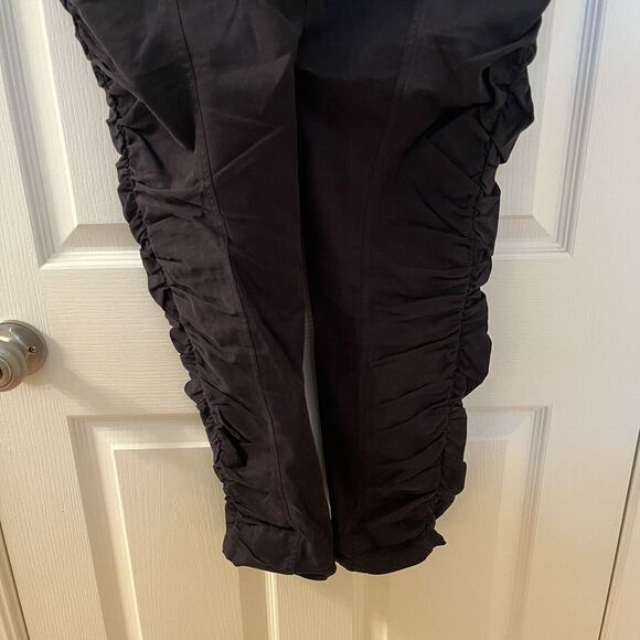 Robert Rodriguez Black Ruched Stretch Cotton Pants Slim Fit Women's Size 10 - Picture 13 of 16